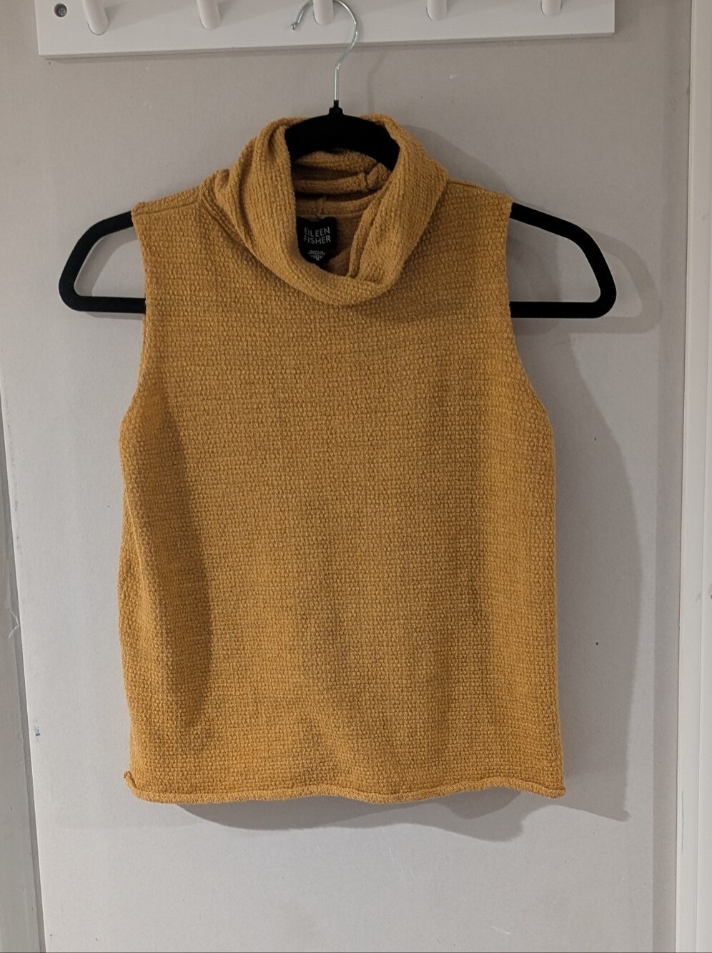 Sleeveless Turtleneck Sweater Tank - Mustard